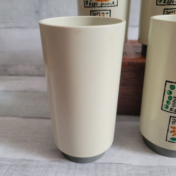 Set Of 6 Vintage Retro 1970s Plastic Tumblers With Farmhouse Design - Picture 4 of 7